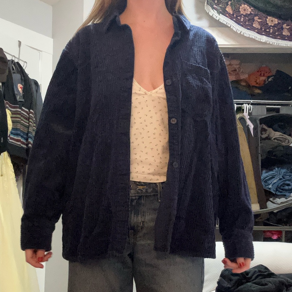 Divided Blue Corduroy Jacket Button up